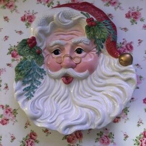 Fitz and Floyd Santa Claus plate, dish or canapé plate